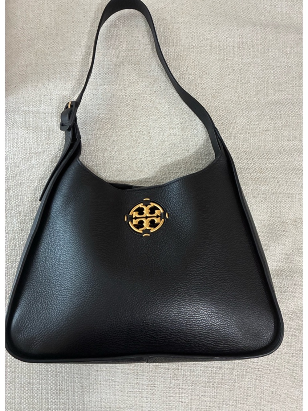 Tory Burch EUC Miller Black and Gold Shoulder Bag with Structured Design - Picture 2 of 15